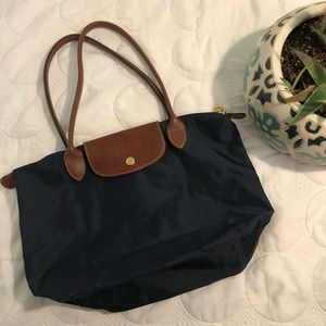 Navy Longchamp Mini Shoulder Bag